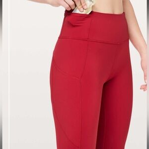 NWOT Lululemon Fast & Free 7/8 Tight II *Non-Reflective Nulux 25" in Dark Red